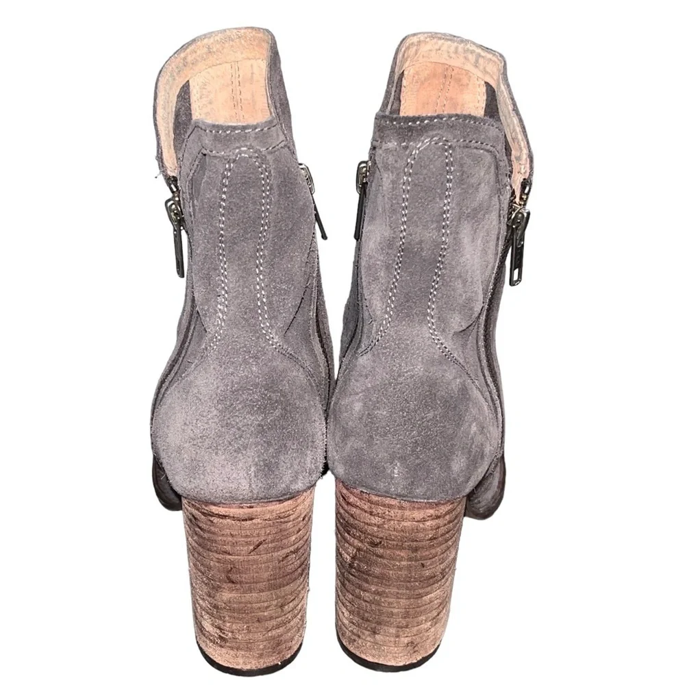 SEYCHELLES Gray Suede Zip Ankle Booties Boots size 7.5
